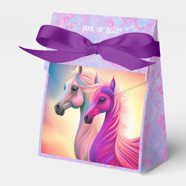 Pretty Filly Or Colt  Gender Reveal Favor Boxes (Front Side)