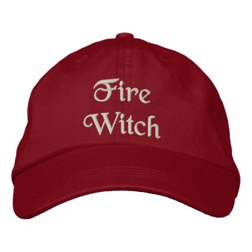Pretty Fire Magic Witch Quote Cream Red Embroidered Baseball Cap