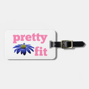 Pretty Fit with blue flower Luggage Tag