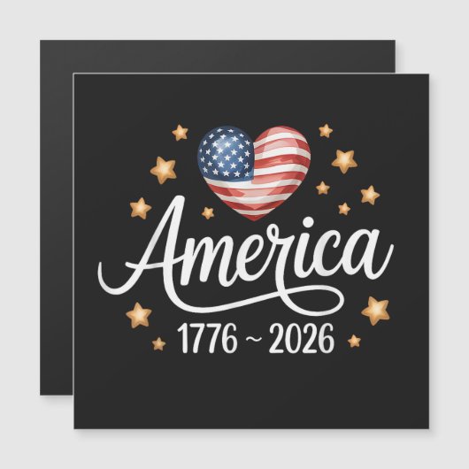 Pretty Flag Heart 1776-2026 July 4th 250th  (Front/Back)
