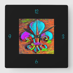 Pretty Fleur De Lis Design Wall Clock