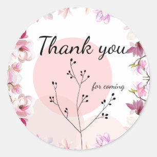 Pretty flora gradient baby shower classic round sticker