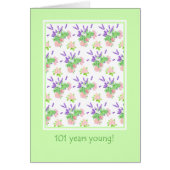 Pretty Floral 101st Birthday Greeting (Front)