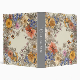 Pretty Floral 3 Ring Binder