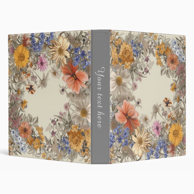 Pretty Floral 3 Ring Binder (Background)