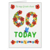 Pretty Floral 60th Birthday, for Great Aunt (Front)
