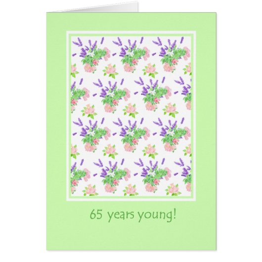 Pretty Floral 65th Birthday Greeting Cards (Front)