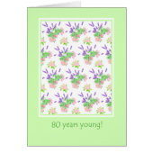 Pretty Floral 80th Birthday Greeting (Front)