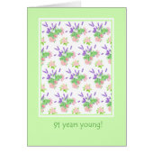 Pretty Floral 91st Birthday Greeting (Front)