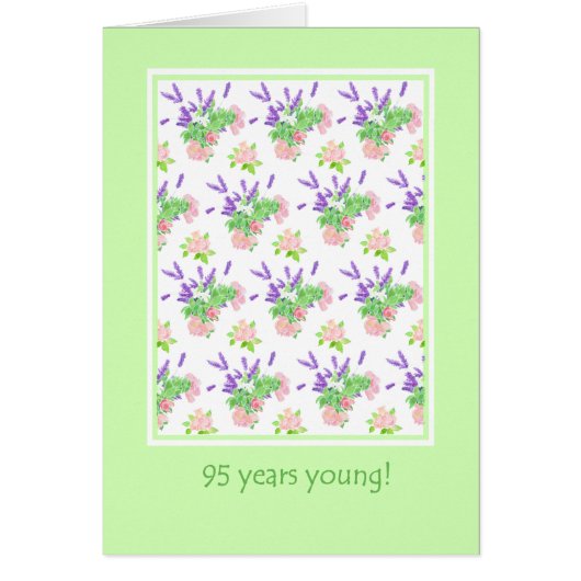 Pretty Floral 95th Birthday Greeting (Front)