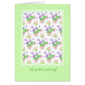 Pretty Floral 99th Birthday Greeting Cards