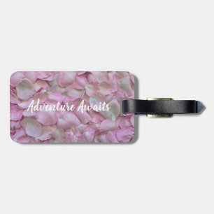 Pretty Floral Adventure Awaits quote   luggage tag