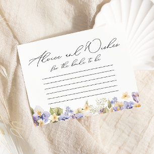 Pretty Floral Advice and Wishes Bridal Shower Enclosure Card