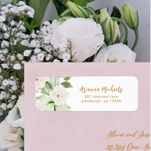 Pretty Floral and Greenery Return Address Label
