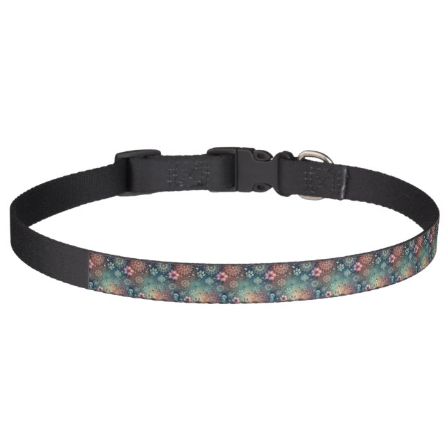 Pretty Floral and Paw Prints Collar (Front)