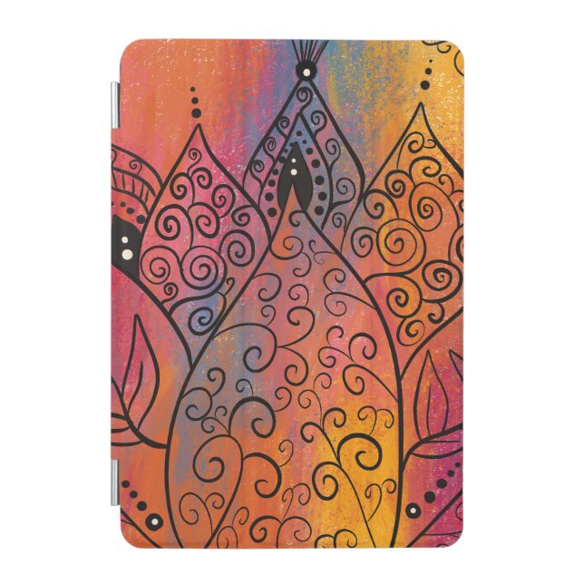 Pretty Floral Art iPad Mini Cover (Front)
