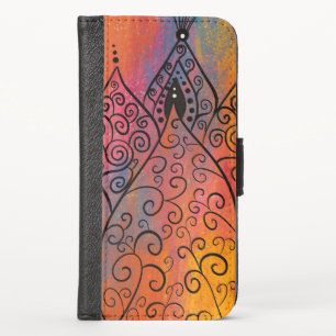 Pretty Floral Art iPhone X Wallet Case