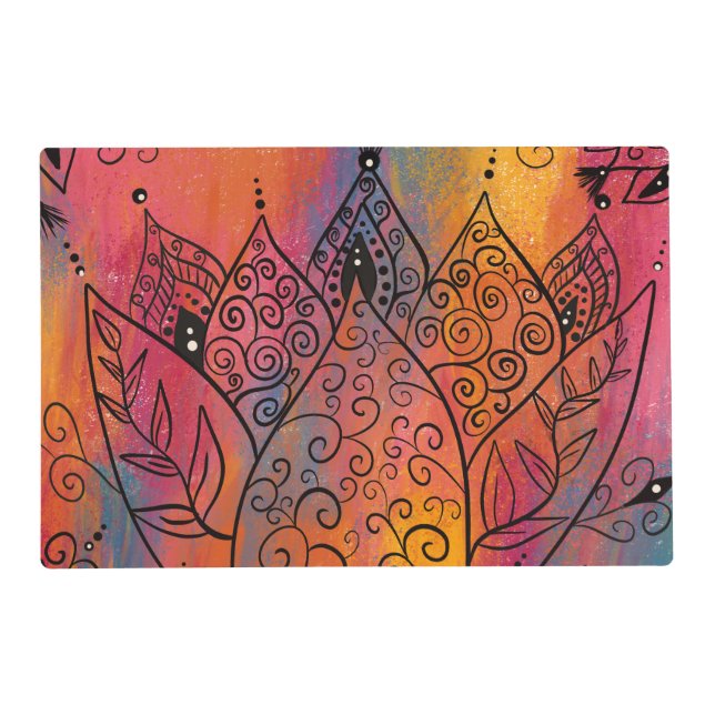 Pretty Floral Art License Placemat (Front)