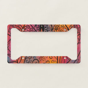 Pretty Floral Art License Plate Frame