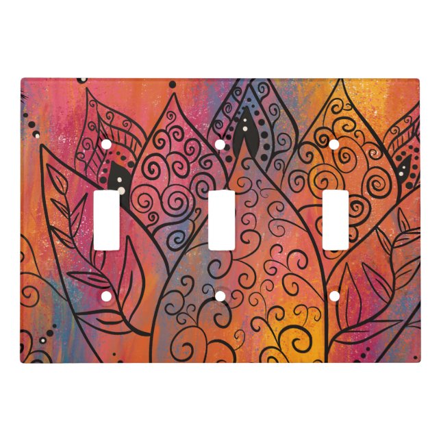 Pretty Floral Art Light Switch Cover (Front)