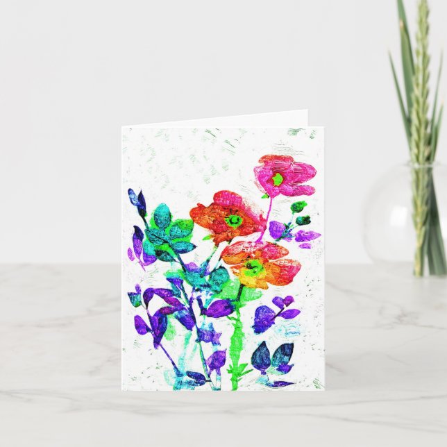 Pretty Floral Art Notecards Or Greeting Cards (Front)