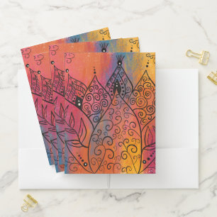 Pretty Floral Art Pocket Folder