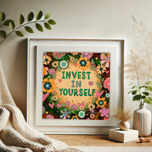 Pretty Floral Artistic Inspiring Quote Inspirivity Poster