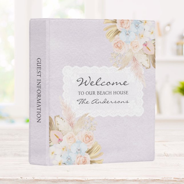 Pretty Floral Beach House Guest Information Mini Binder (Creator Uploaded)