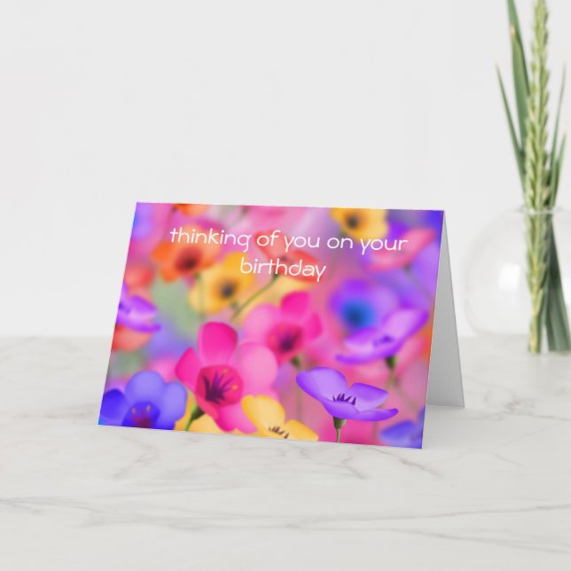 Pretty floral birthday Card (Front)
