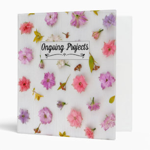 Pretty Floral Blossoms, Unique Photo Mockup Style 3 Ring Binder