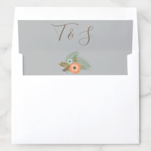 Pretty floral blue Bride and Groom Envelope Liner