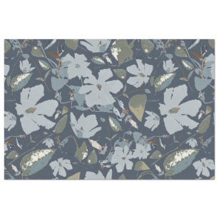 Pretty Floral Blue Clematis Flowers Tissue Paper