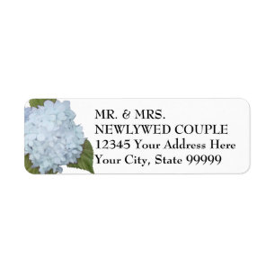 Pretty Floral Blue Elegant Navy White Name Address Label