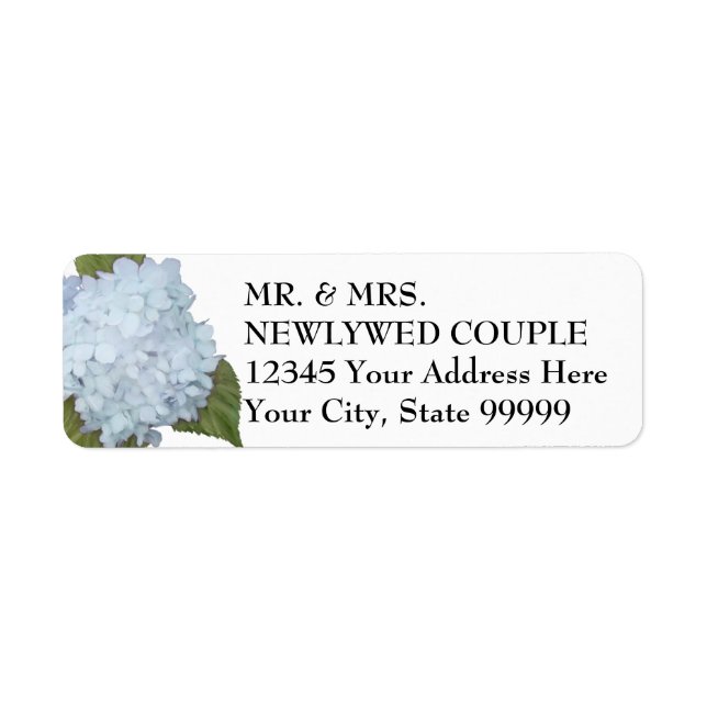 Pretty Floral Blue Elegant Navy White Name Address Label (Front)