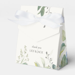 Pretty Floral Blue Hydrangea Event Wedding Favor Boxes
