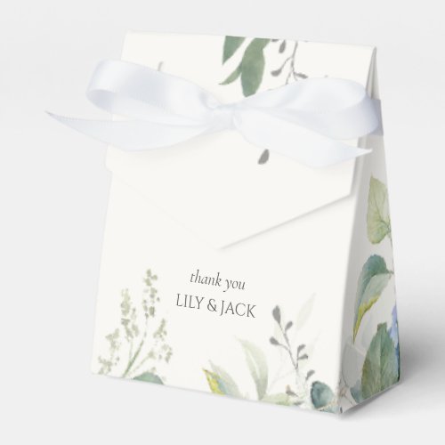 Pretty Floral Blue Hydrangea Event Wedding  Favor Boxes