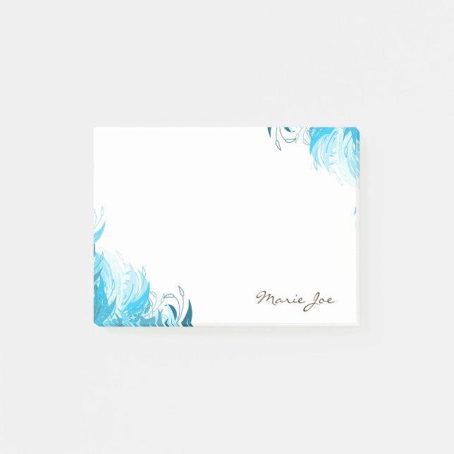 Pretty Floral Boarder Prints Personalized Post-it Notes (Front)