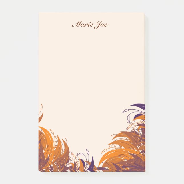 Pretty Floral Boarder Prints Personalized Post-it Notes (Front)