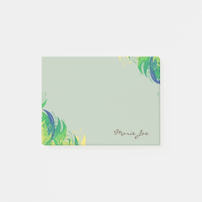 Pretty Floral Boarder Prints Personalized Post-it Notes (Front)