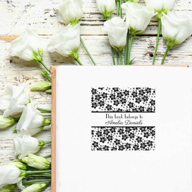Pretty Floral Bookplate Rubber Stamp (Creator Uploaded)