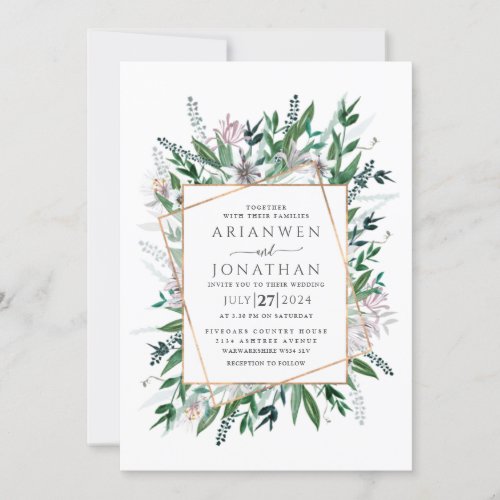 Pretty floral border invitation