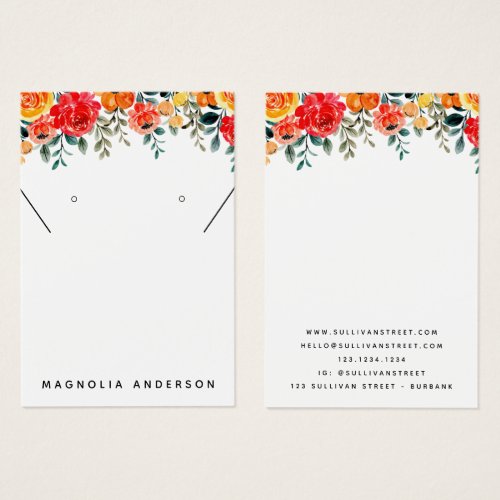 Pretty Floral Border Jewelry Display Card