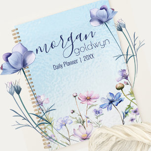 Pretty Floral Border Name Personalized Day Planner