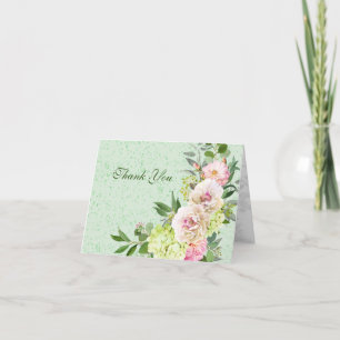 Pretty Floral Botanical Thank You Card