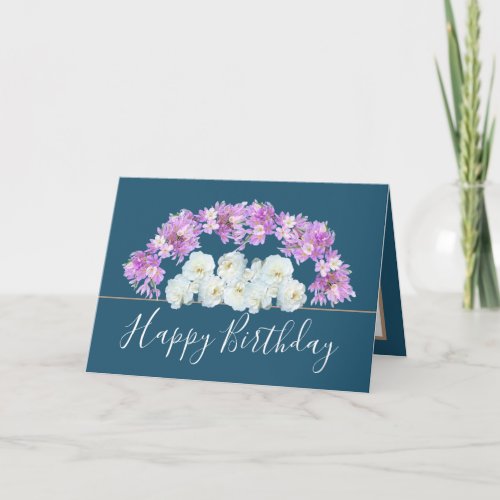 Pretty Floral Bouquet RoseCrocus Flowers Birthday Card