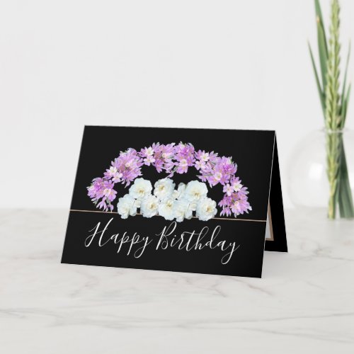 Pretty Floral Bouquet RoseCrocus Flowers Birthday Card