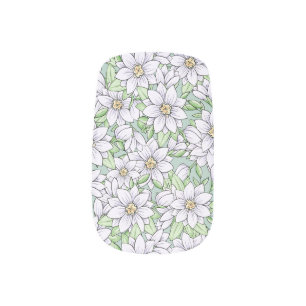 Pretty Floral Bouquet White Flowers Beauty Minx Nail Art