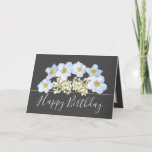 Pretty Floral Bouquet White Orchid Flower Birthday Card<br><div class="desc">Gorgeous bouquet of white anemone flowers and white orchid flowers against a gray color background. The birthday greeting text uses an attractive script typography font. The flowers cover the front of this card which can be used as a thank you card, a birthday card, or any other card of your...</div>