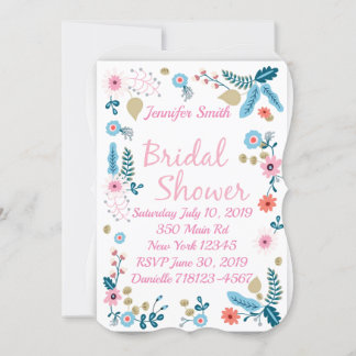 Pretty Floral Bridal Shower Invitation
