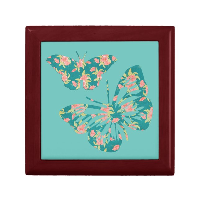 Pretty Floral Butterflies Gift Box (Front)